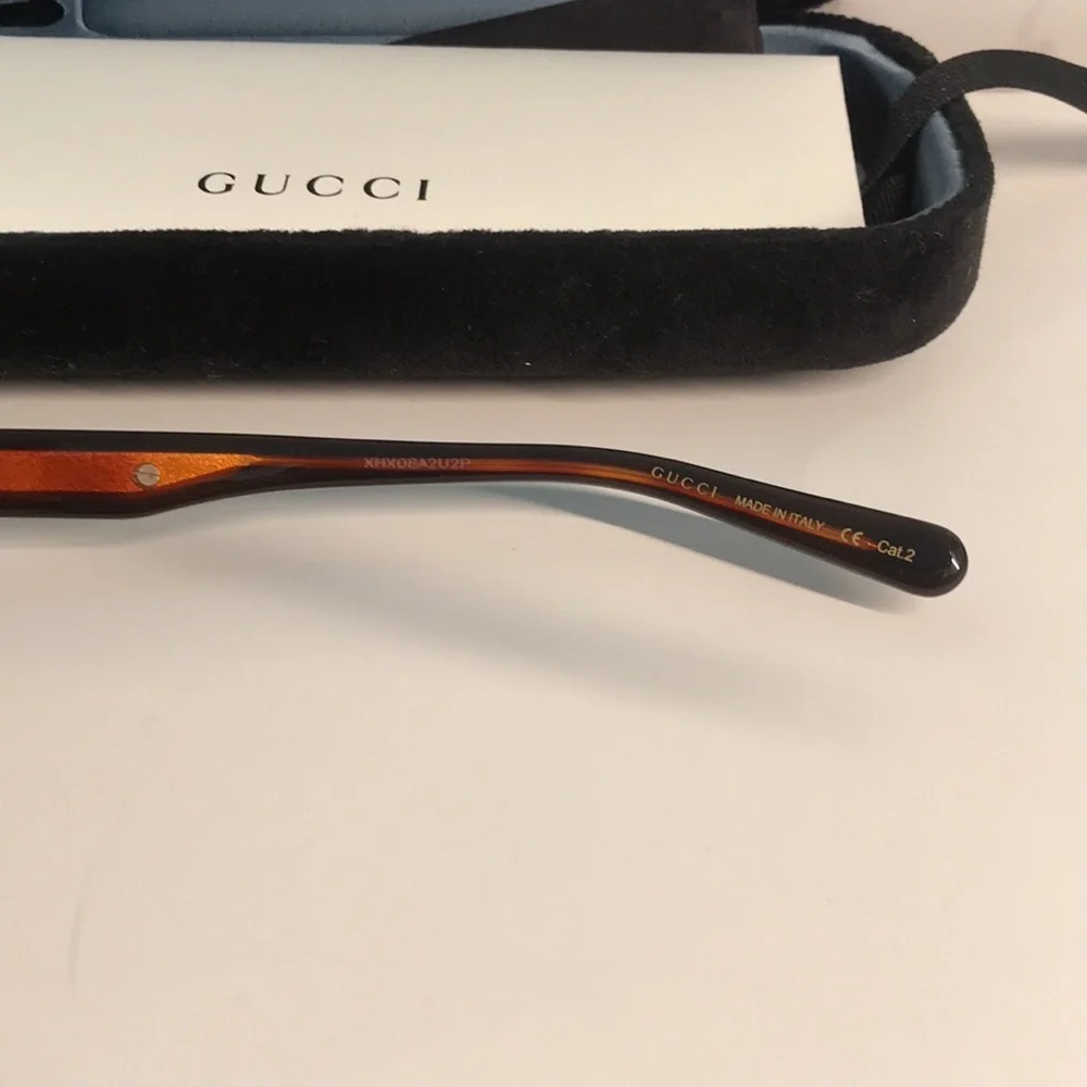 Authentic ✨ Brand New Gucci GG0980S 002 Sunglasses – Tortoise Havana with Orange